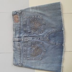 Hydraulic Denim Mini Skirt Size 5/6